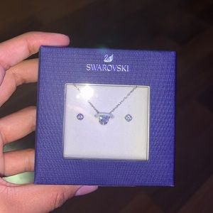 Swarovski simple necklace and earring set